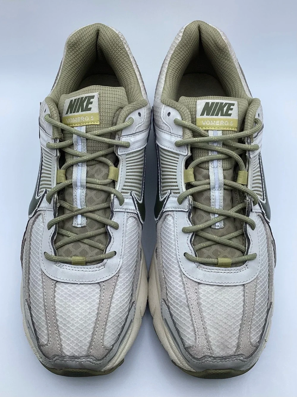 Nike Zoom Vomero 5 Mens Running Shoes Light Bone Olive Size 12 FV0397-001